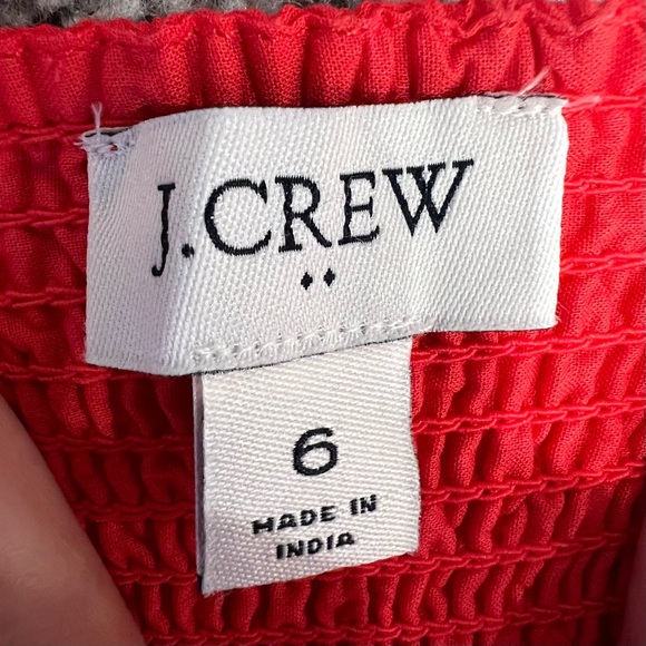 J. Crew Women’s Sz 6 Red, Pink, & Blue A-line Tiered 100% Cotton Midi Dress - Picture 5 of 10